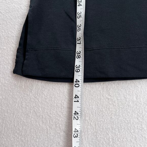 VINCE Sleeveless Midi Faux Wrap Dress Womens XXS Black Square Neck Cotton - Picture 13 of 13